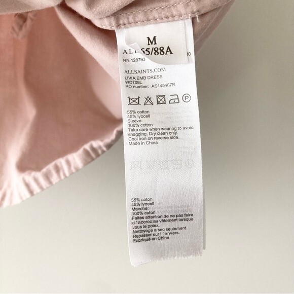 ALL SAINTS Livia Pink Off-Shoulder Mini Shift Dress - Picture 6 of 6